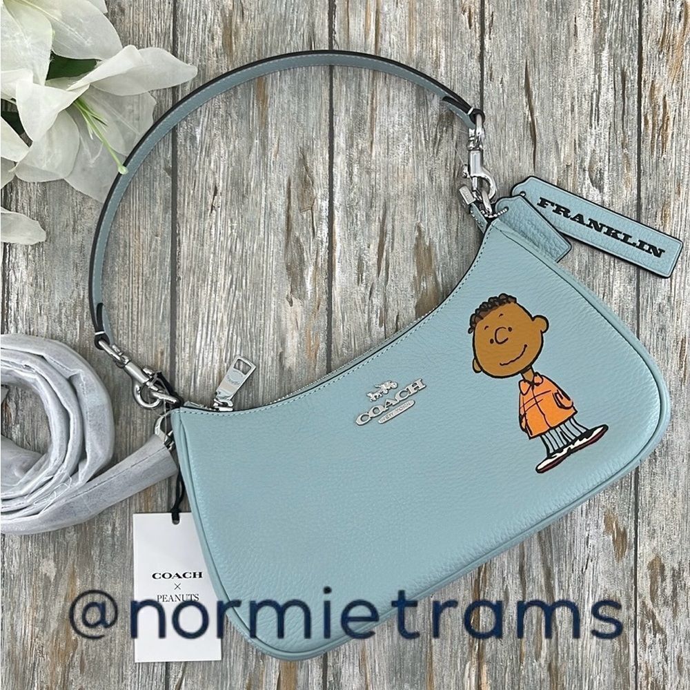 Coach X Peanuts Leather Teri Shoulder Bag With Franklin Crossbody Purse